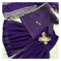 Purple 3Pc Embroidered Suit Set with Dupatta for Eid Party Wear