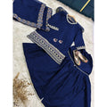 Blue Sequins Embroidered 3Pcs Eid Party Wear Set