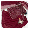Maroon Sheesha Work 3Pcs Gharara Set Wedding Party Wear