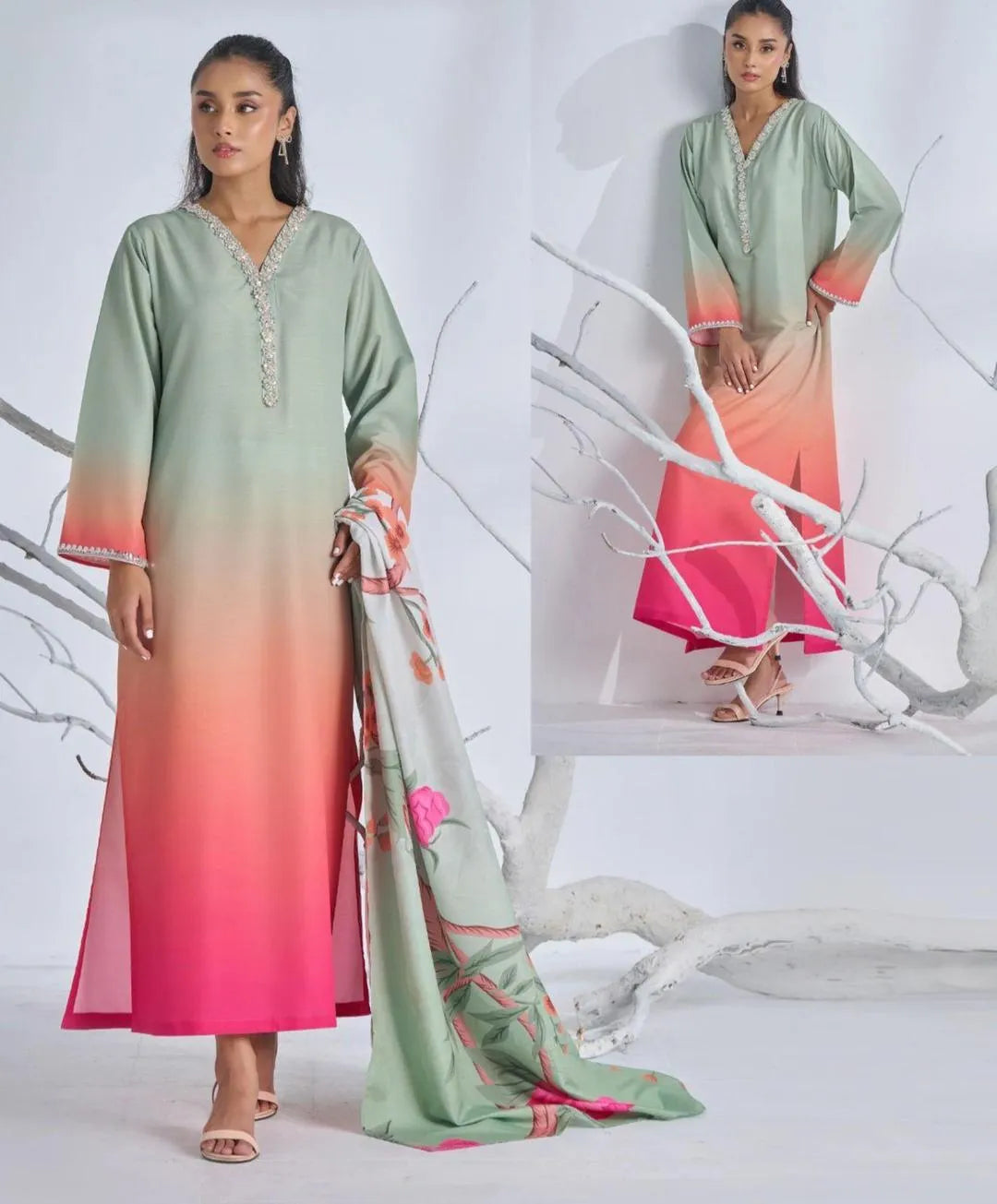 3 Pcs Women’s Stitched Swiss Lawn Digital Print Suit