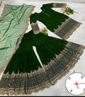 Green Silk Mehndi Suit for Women Wedding Party Wear